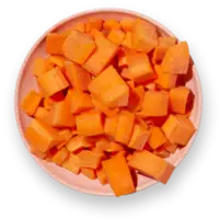 Een bord met zoete aardappelen