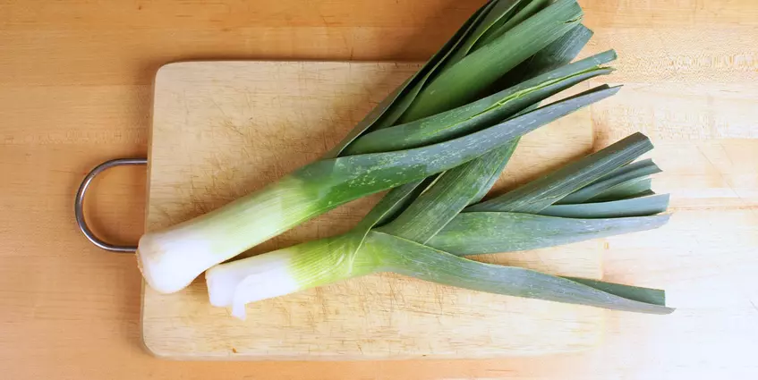 Can Dogs Eat Leeks? | Leeks on a chopping board